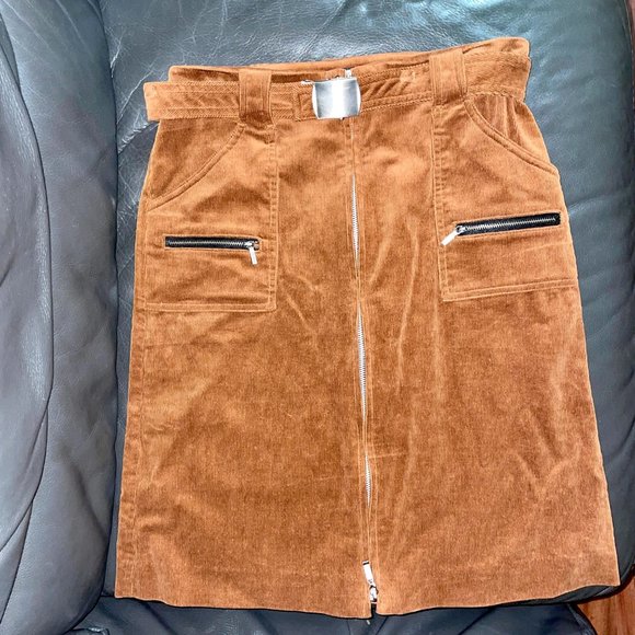 Bebe Belted Corduroy Skirt